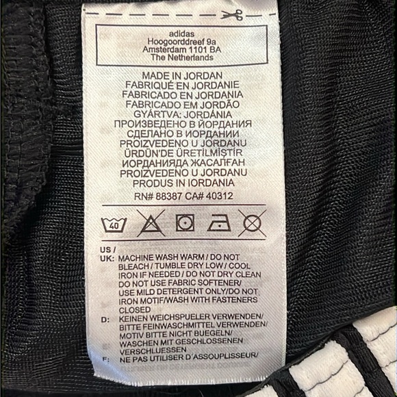 Adidas Trico Track Pants Black Ankle Zip Trefoil Stripe Drawstring CE9963 Medium - Picture 12 of 13